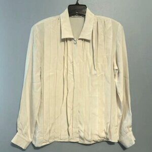 327 - Anne Klein Creme long sleeve Blouse Size 8